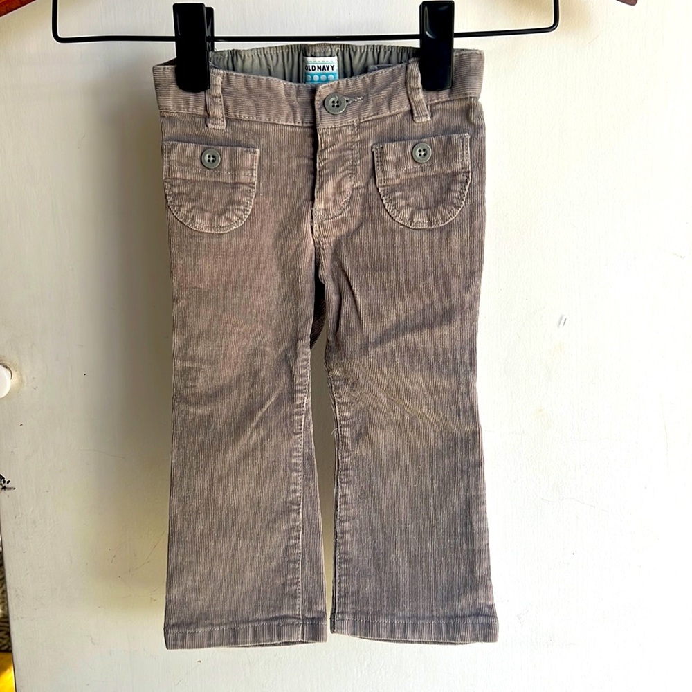 Old Navy Baby Girl/Toddler Flare Grey Corduroy Pants - Size 18-24 Months